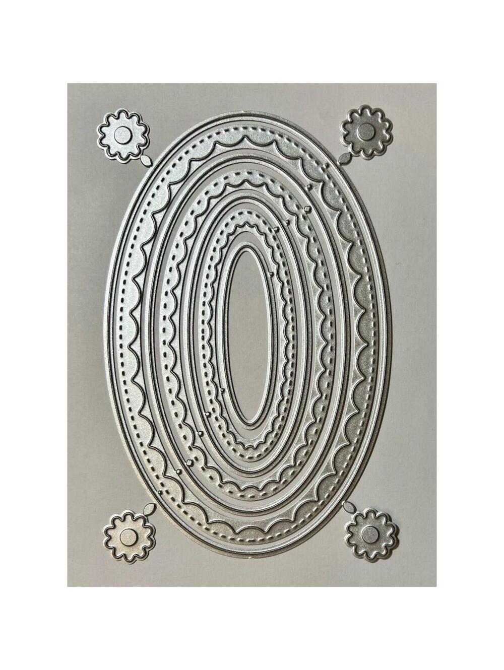 Intricate Oval Layering Metal Cutting Die Set 11 Pieces Card Making Craft
